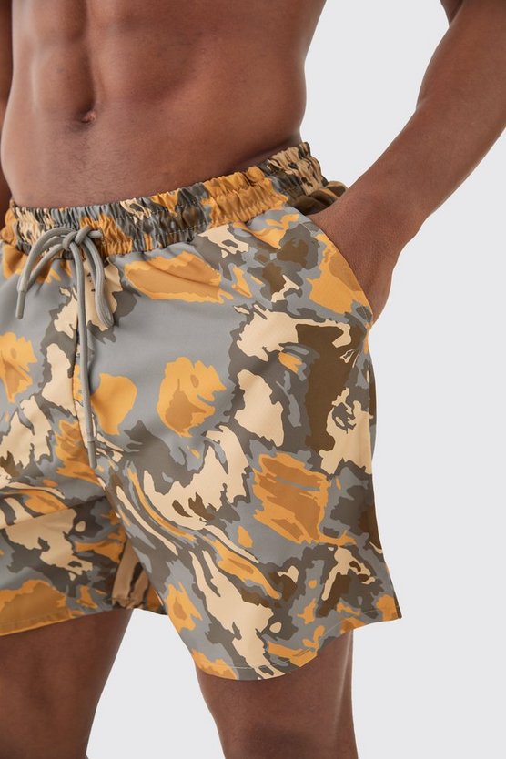 Mittellange Camouflage Badehose