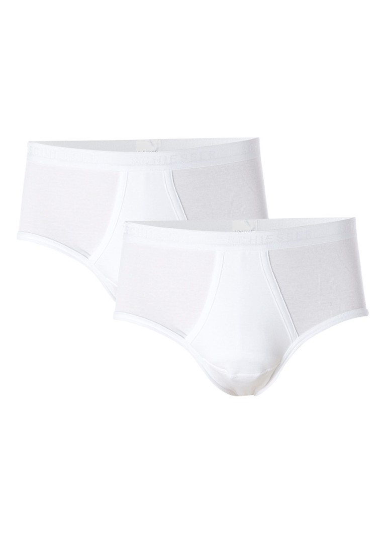 Schiesser Briefs in plain in 2-pack