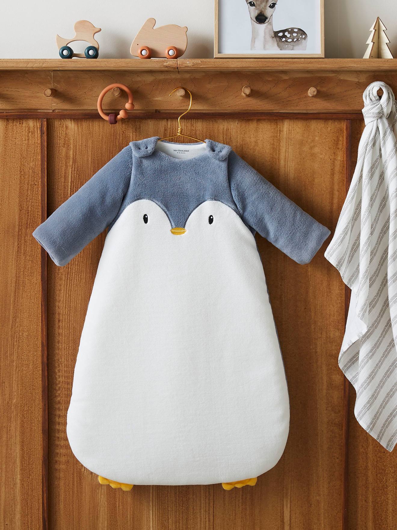 Gigoteuse manches amovibles en microfibre Pingouin écru / gris