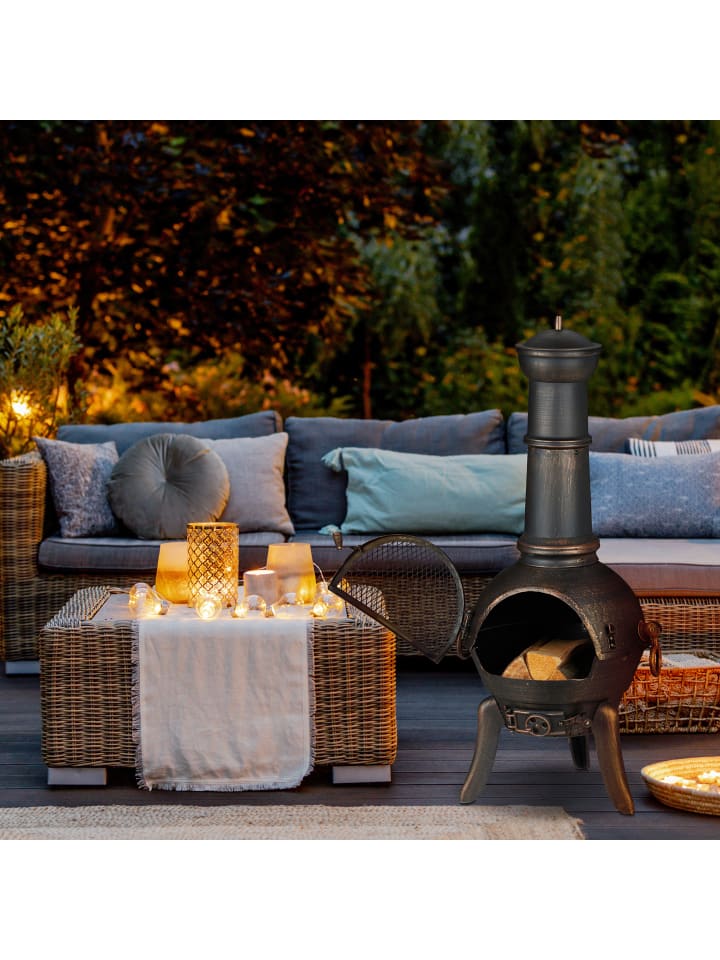 relaxdays Terrassenofen in Bronze - (B)53 x (H)110 x (T)44 cm günstig kaufen onesize