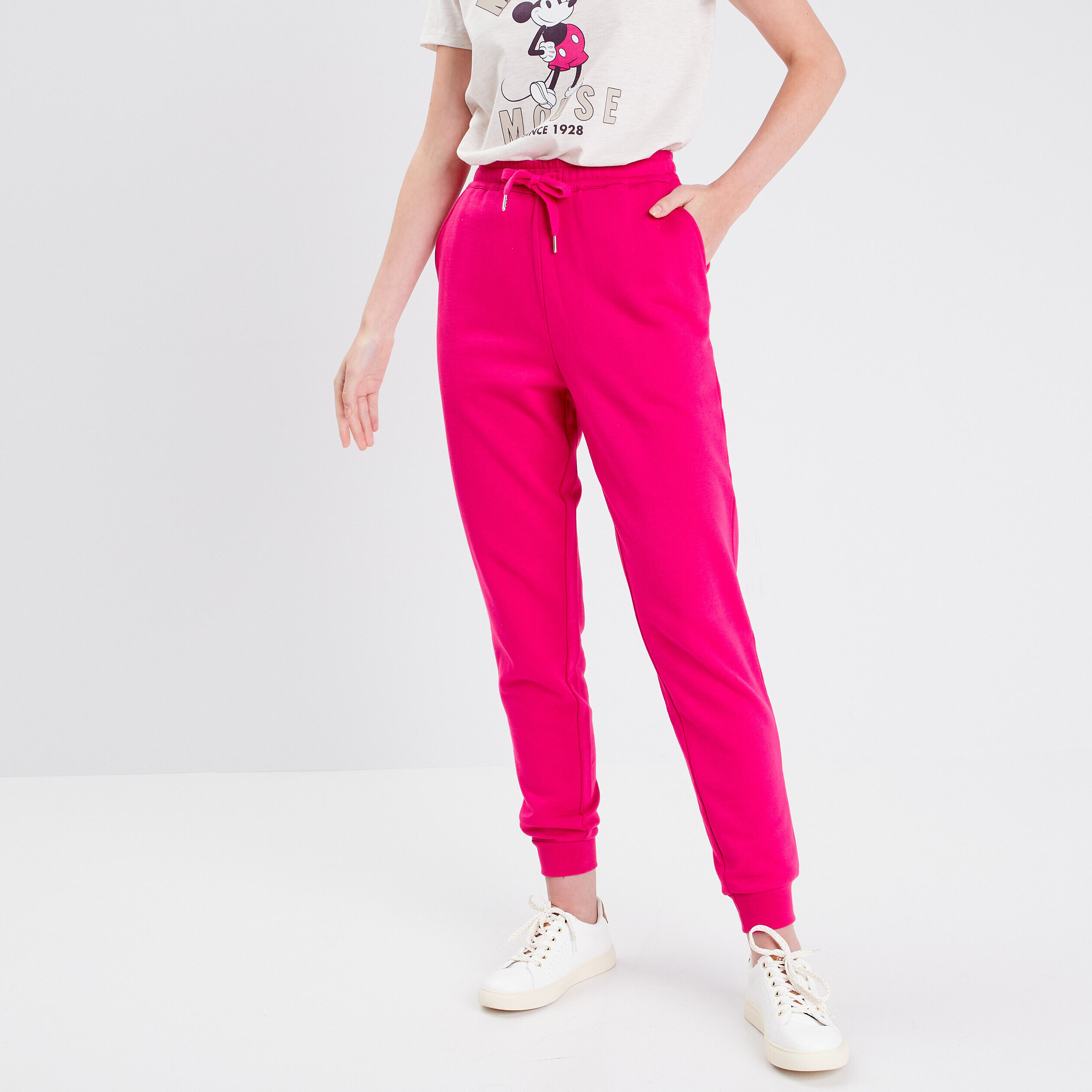 Pantalon jogging molletonné rose fushia femme | Cache Cache
