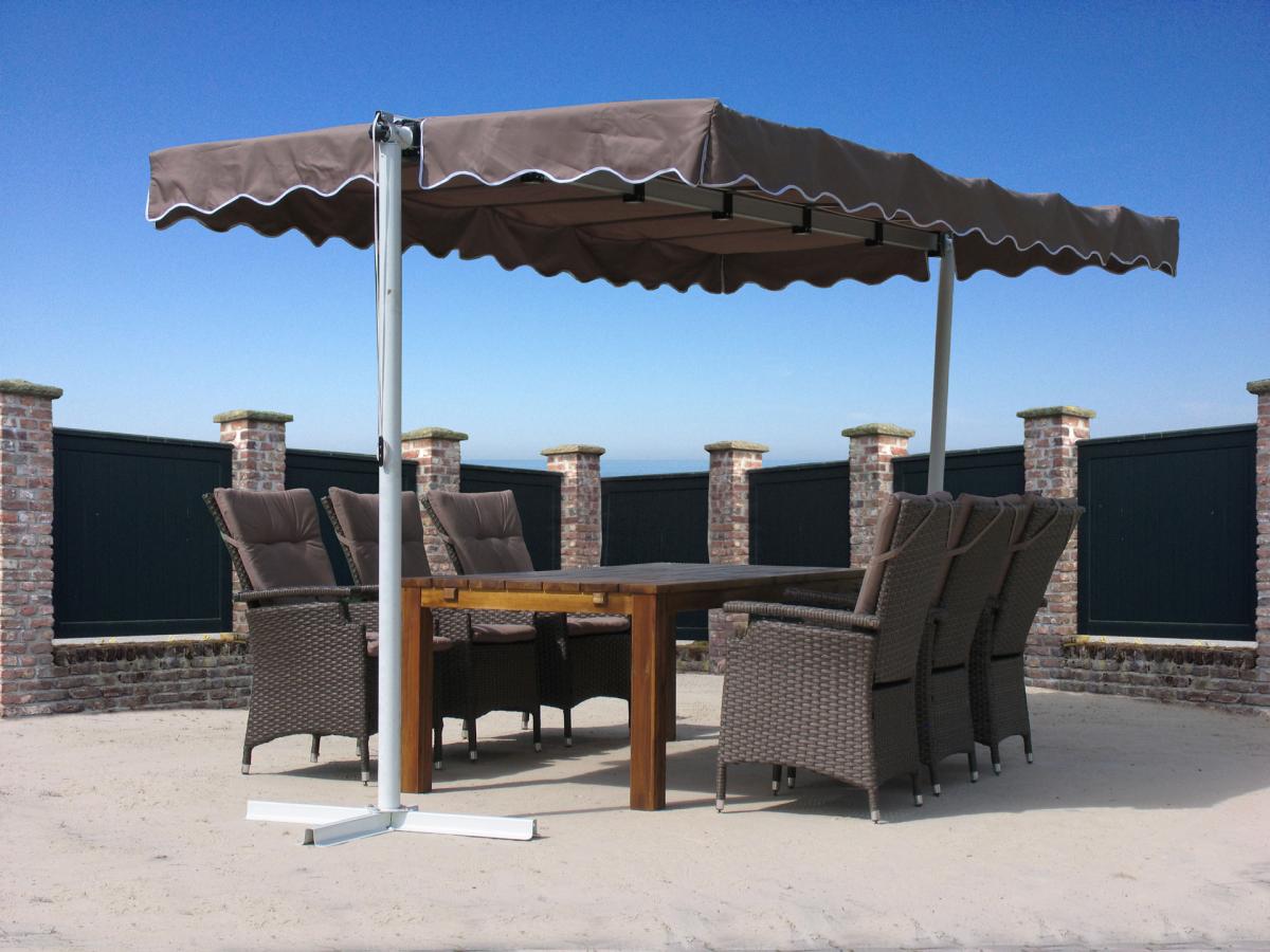 Grasekamp Standmarkise Dubai Taupe 375 x 225 cm Terrassenüberdachung Raffmarkise Mobile Markise