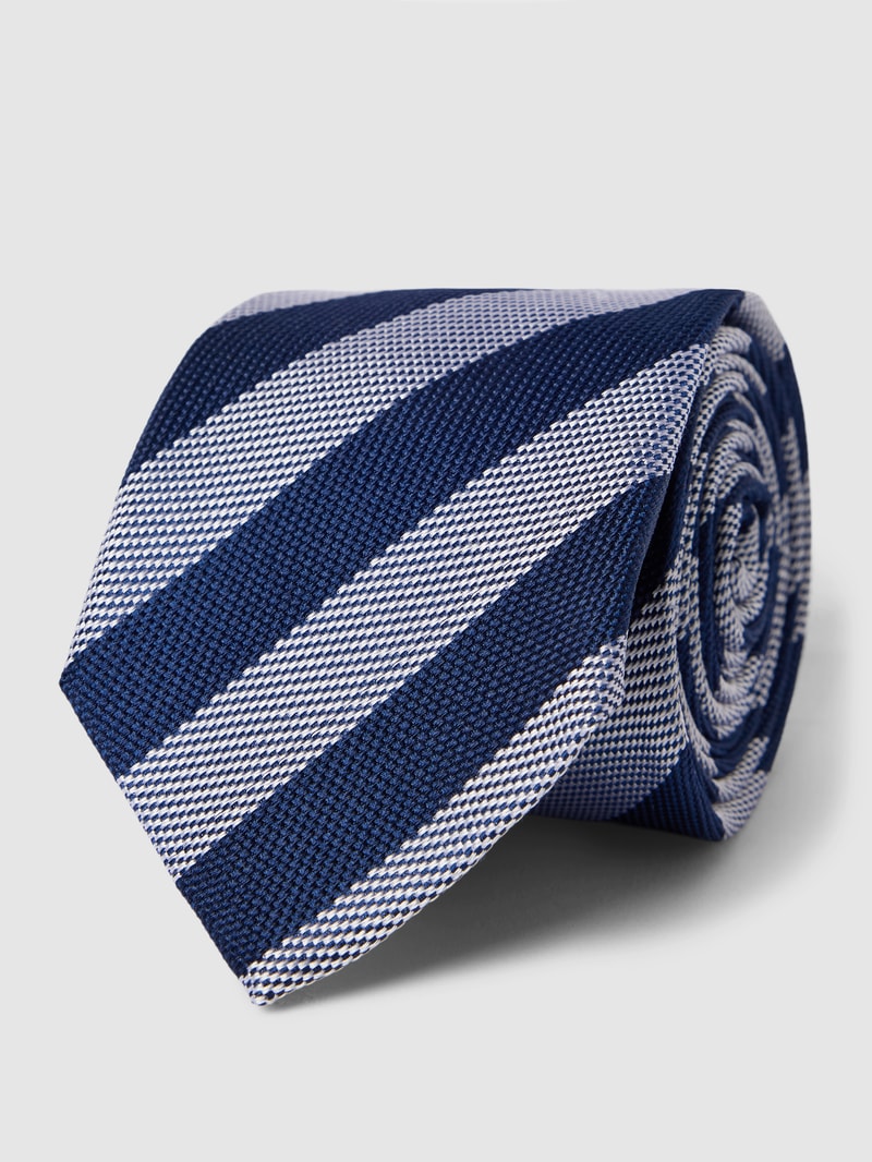 Seidenkrawatte mit Streifenmuster Modell 'WOVEN OXFORD' in hellgrau