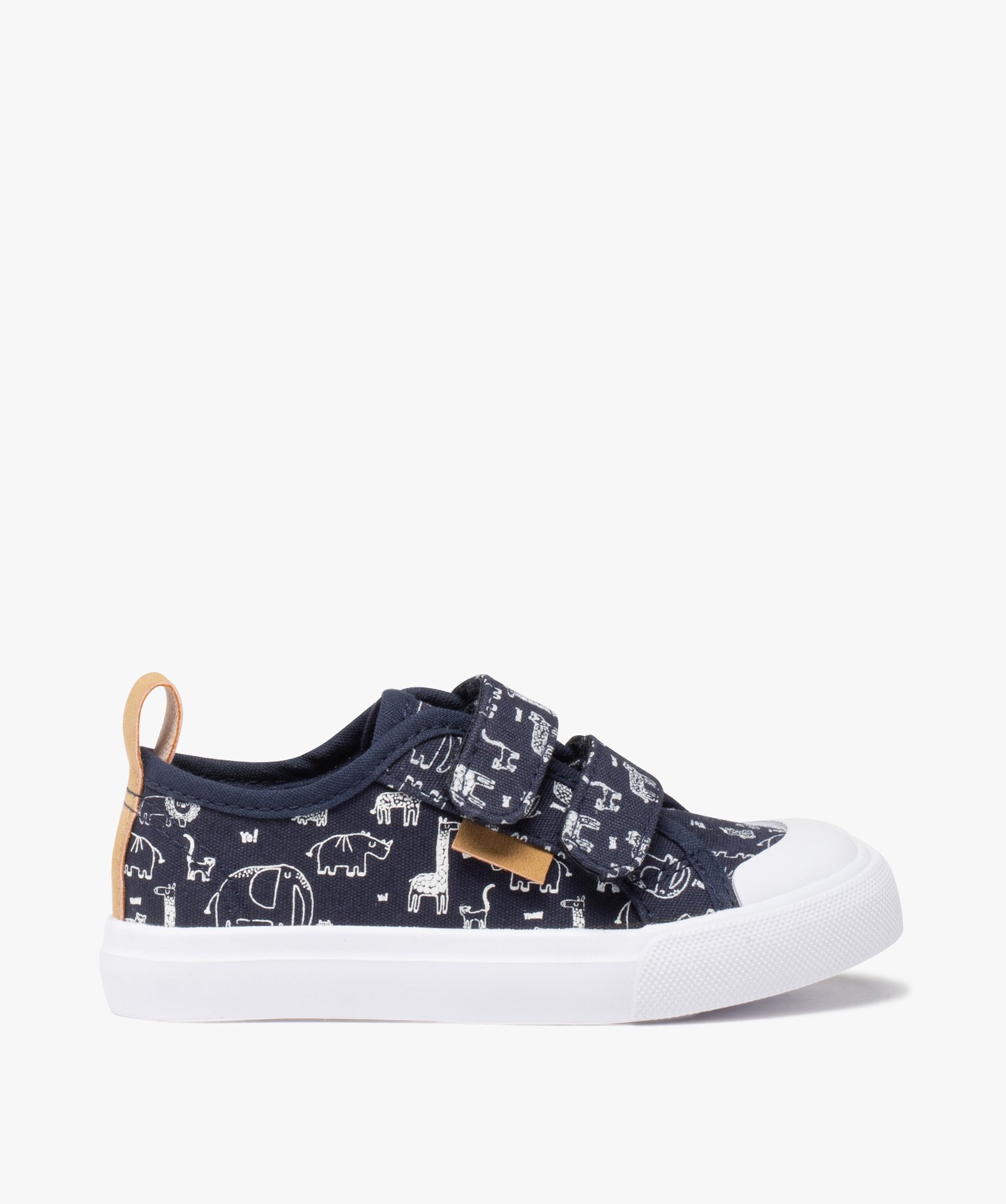 Baskets Garçon à scratch dessus toile motifs animaux marine | GEMO