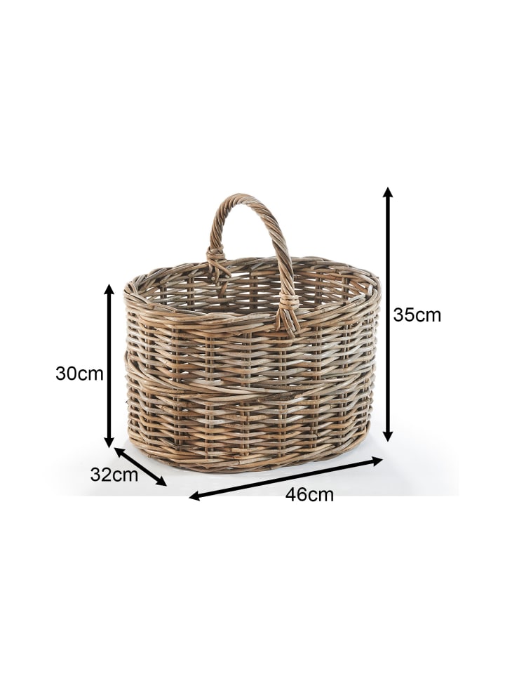 kobolo Einkaufskorb OVALRATBASK in Grau günstig kaufen onesize