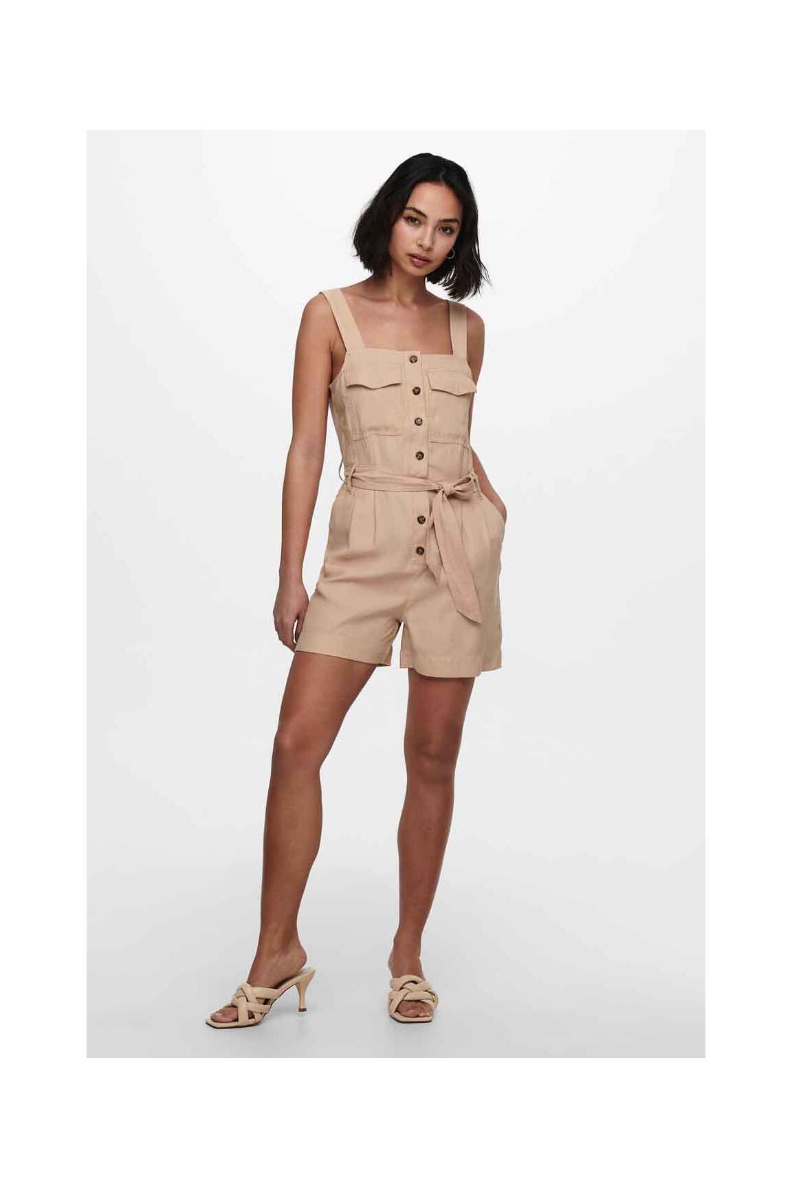 Only Combi Shorts Femme couleur beige