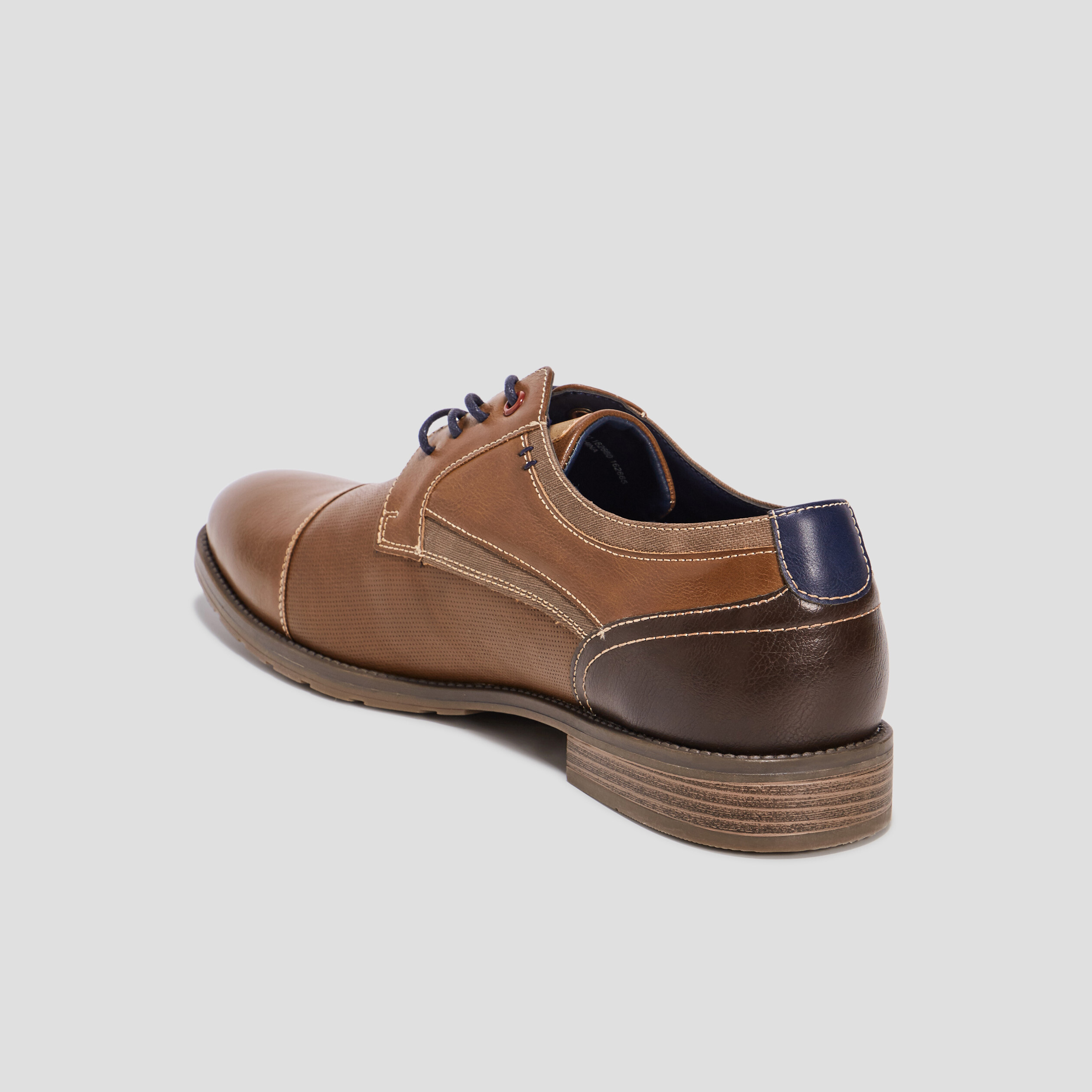 Derbies à lacets bout amande marron homme | La Halle