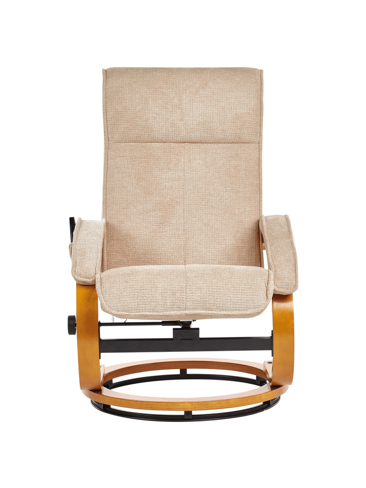 Beliani Massagestuhl HERO in Beige/Heller Holzfarbton - (W) 51 x (H) 102 x (L) 80 cm günstig kaufen onesize