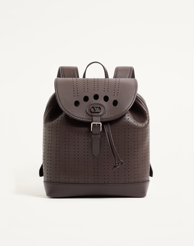 Mochila Valentino Garavani Dottie em couro perfurado