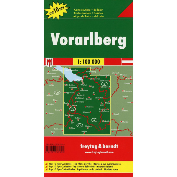 Vorarlberg, Top 10 Tips, Autokarte 1:100.000 - Straßenkarte