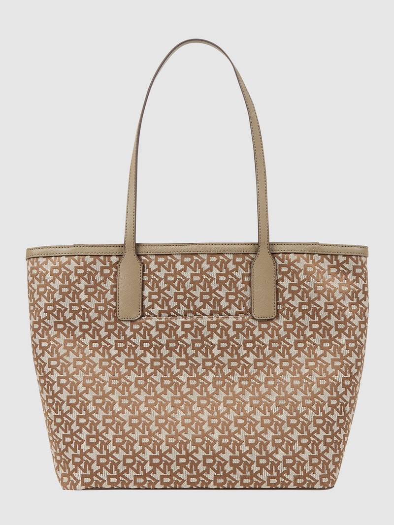 Tote Bag mit Logo-Muster Modell 'Carol' in taupe