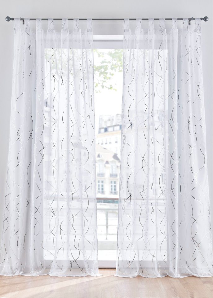 Gardine mit Glanz Druck (1er Pack)