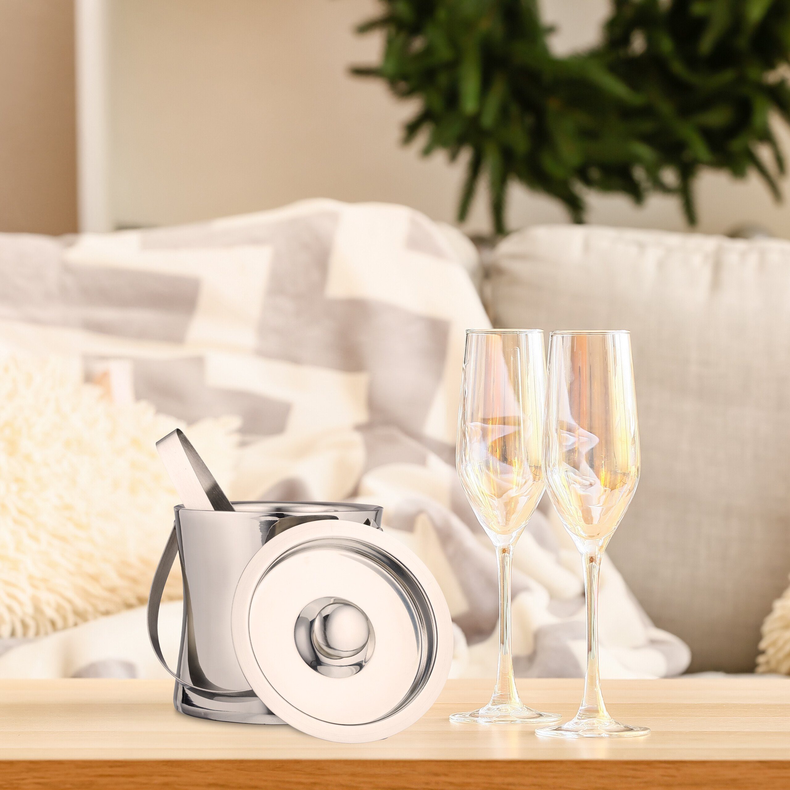 relaxdays Eiseimer Eiswürfelbehälter mit Deckel
