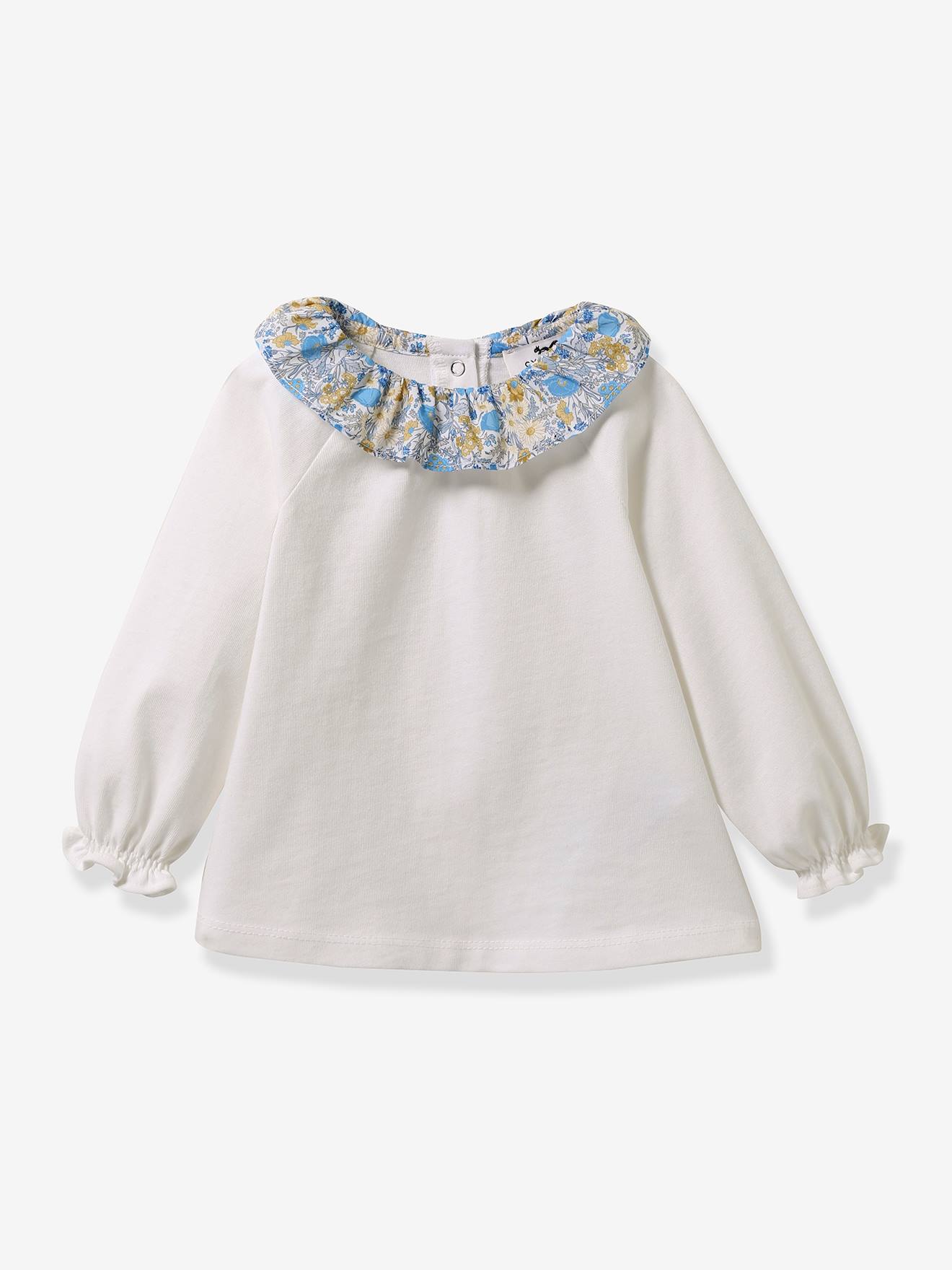 Cyrillus Baby Shirt mit Liberty-Kragen CYRILLUS, Bio-Baumwolle - blau
