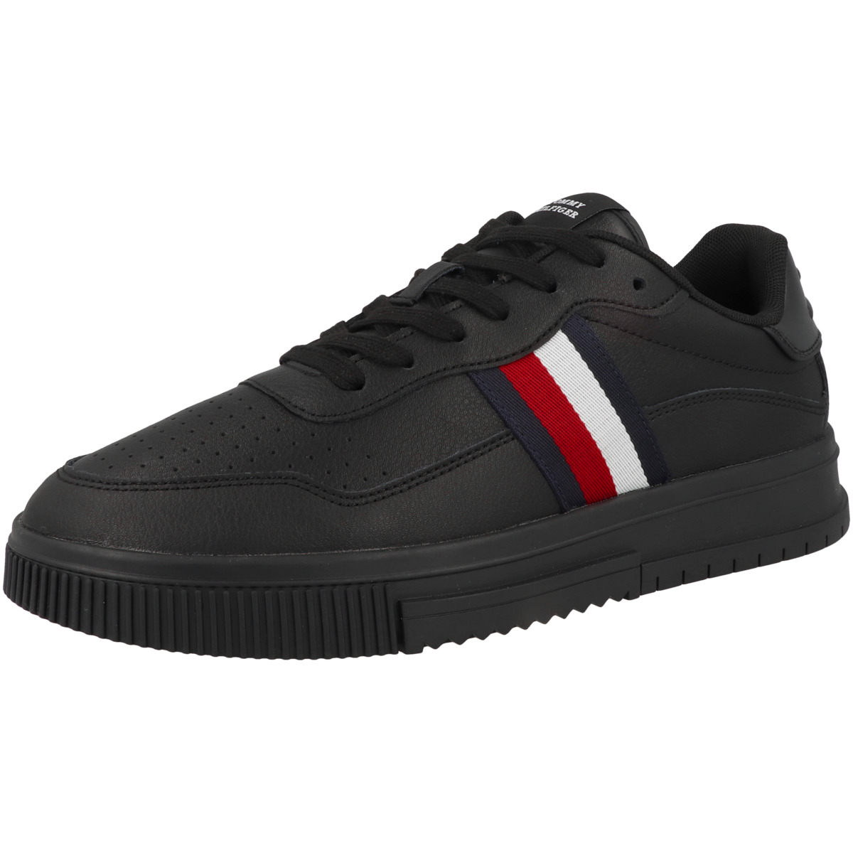 Tommy Hilfiger Supercup Leather Stripes Sneaker Low schwarz