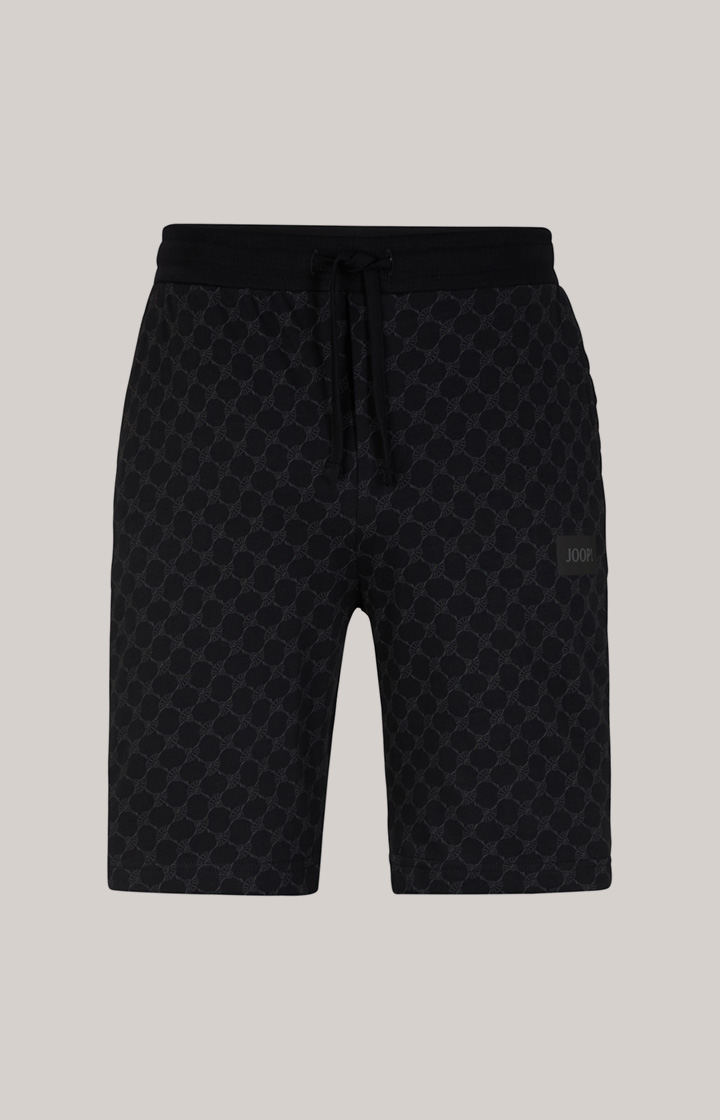 Loungewear Shorts in Schwarz gemustert