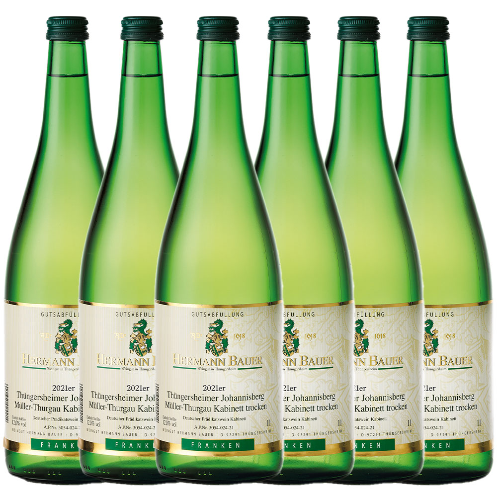 Weingut Hermann Bauer Thüngersheimer Johannisberg Müller-Thurgau QbA 2021 1l - 6er-Karton