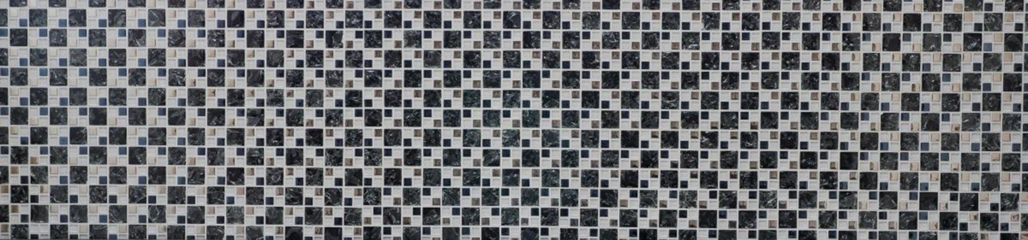 Mosani Mosaikfliesen Glasmosaik Crystal Mosaikfliesen schwarz silber glänzend / 10 Matten