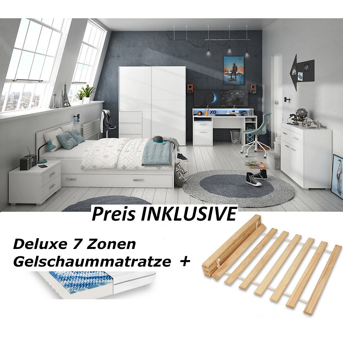 Jugendzimmer Set Gamingzimmer Tezaur 