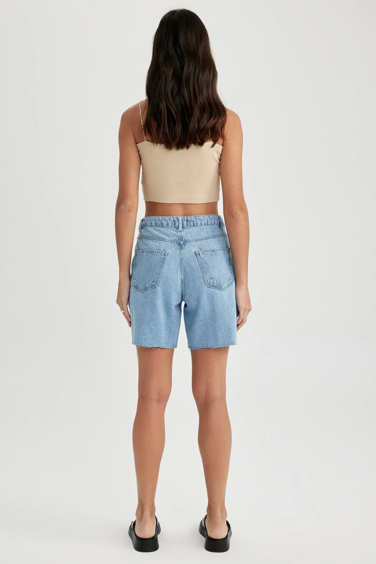 DeFacto  Jeans mit hoher Taille, 100 % Baumwolle, Bermuda A2683ax23sm