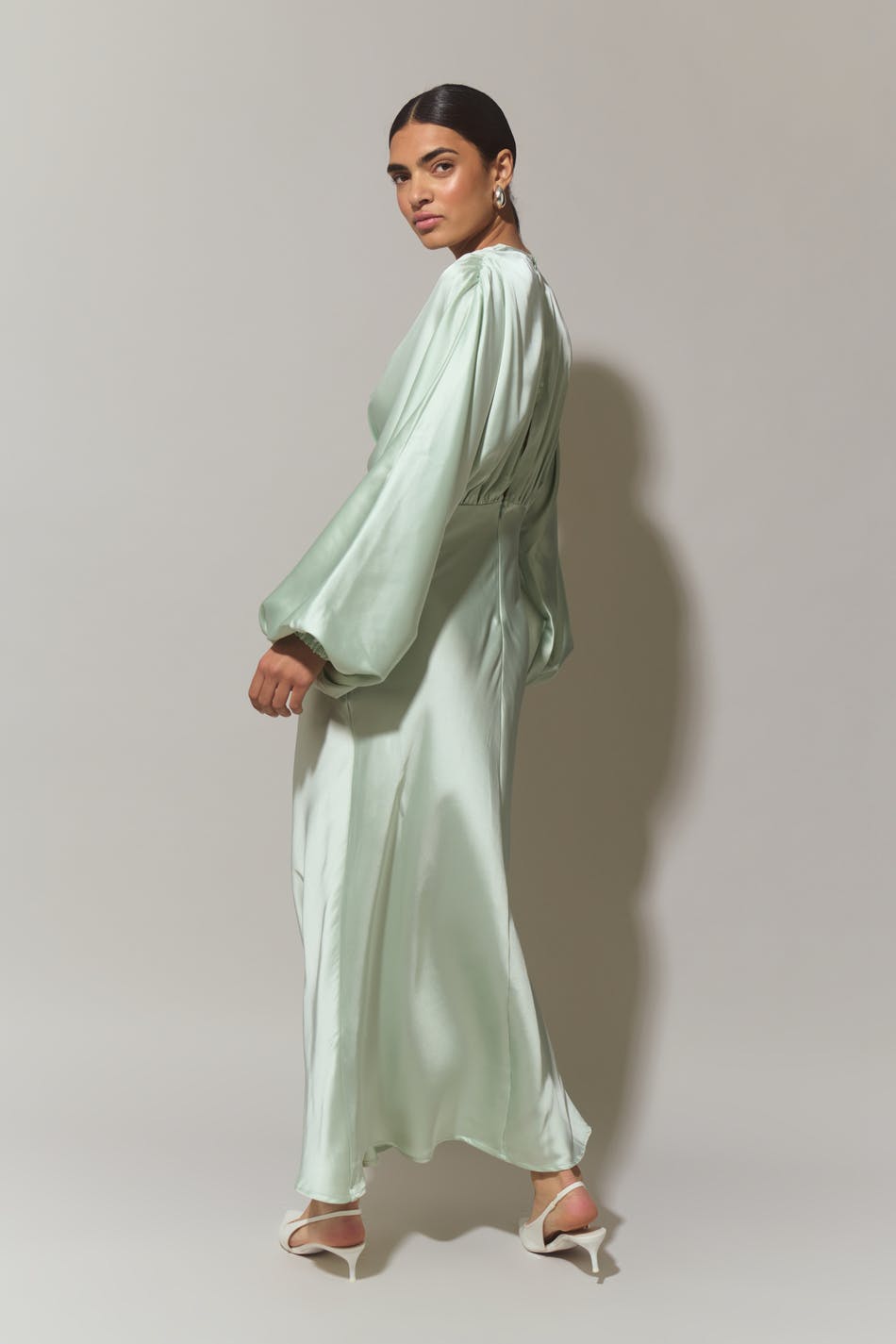 Satin midaxi dress