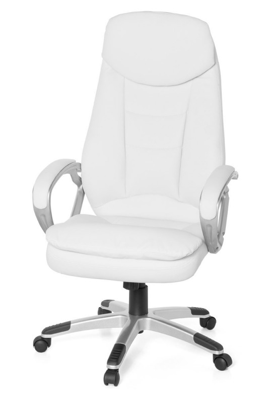 Amstyle Bürostuhl Cosenza Leder Optik creme Schreibtischstuhl Chefsessel Drehstuhl mit XXL Polsterung