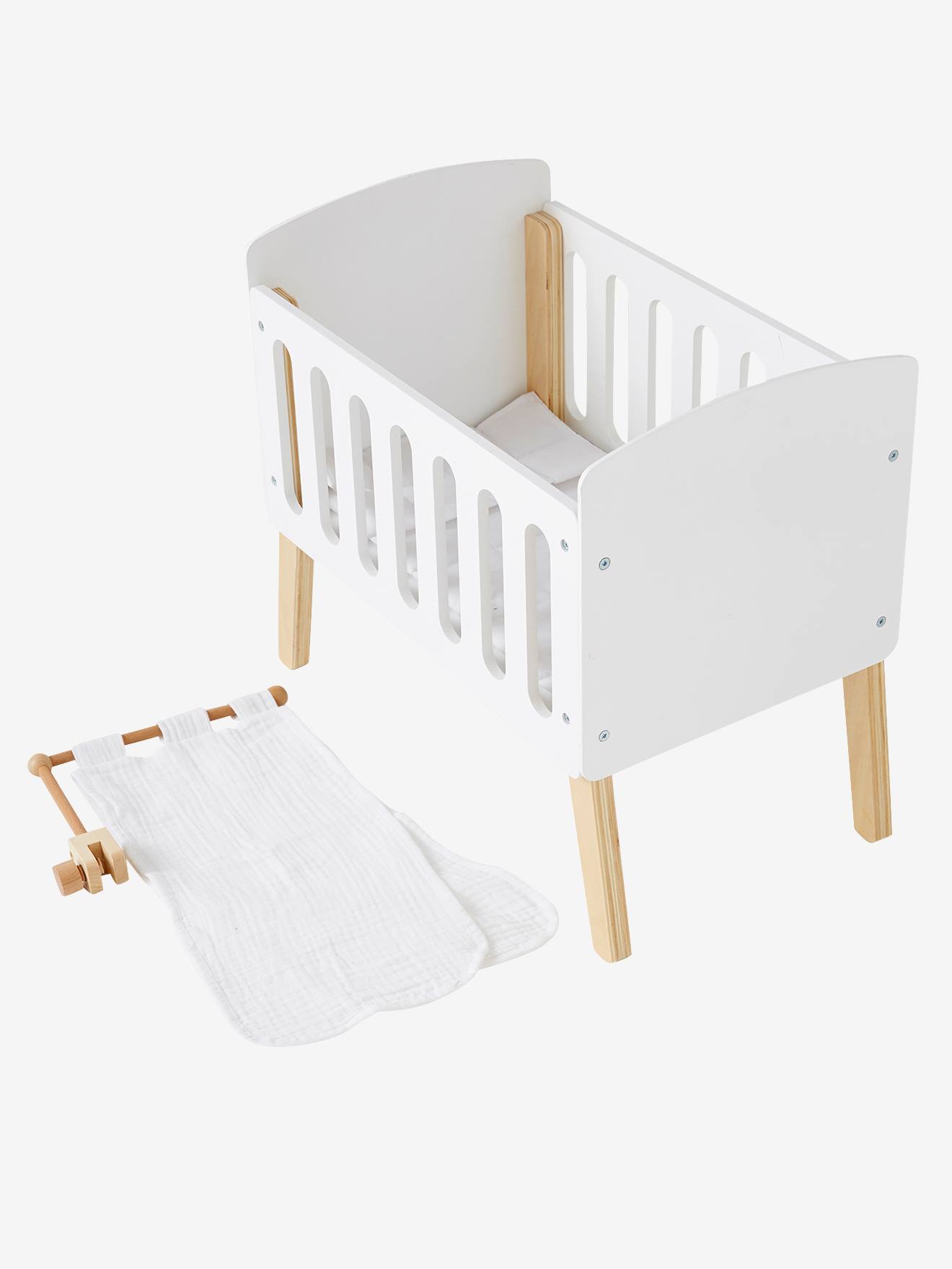 Ciel de lit pour lit poupon en bois FSC® blanc