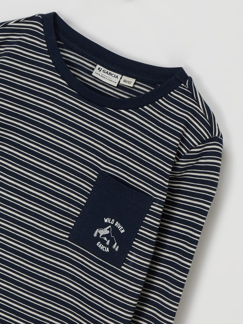 Longsleeve aus Baumwolle in marineblau