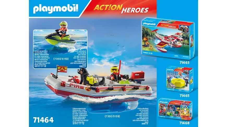 PLAYMOBIL 71464 ACTION HEROES Feuerwehrboot mit Aqua Scooter