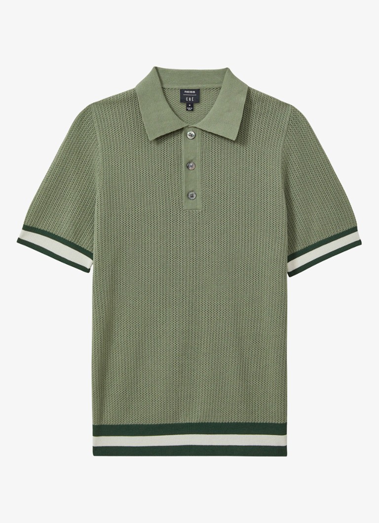 Polo Reiss Quinn Ché em malha grossa com detalhe listrado