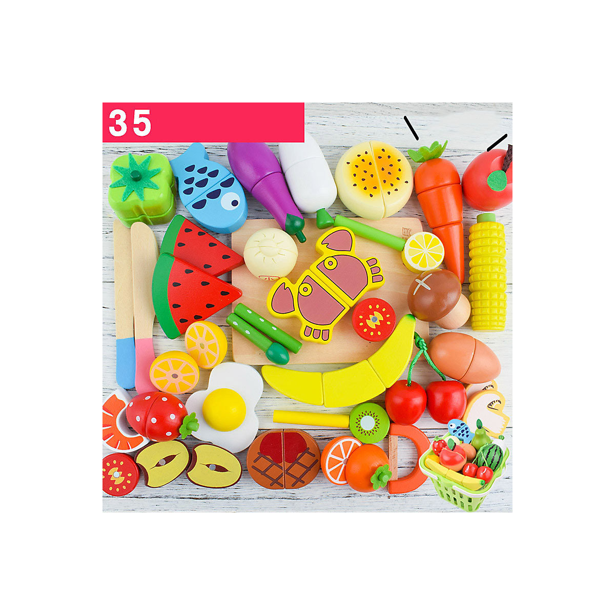Zerhacktes Nachahmungsspielzeug Obst und Gemüse schneiden und kleben Kinder spielen Haus Küche Spielzeug