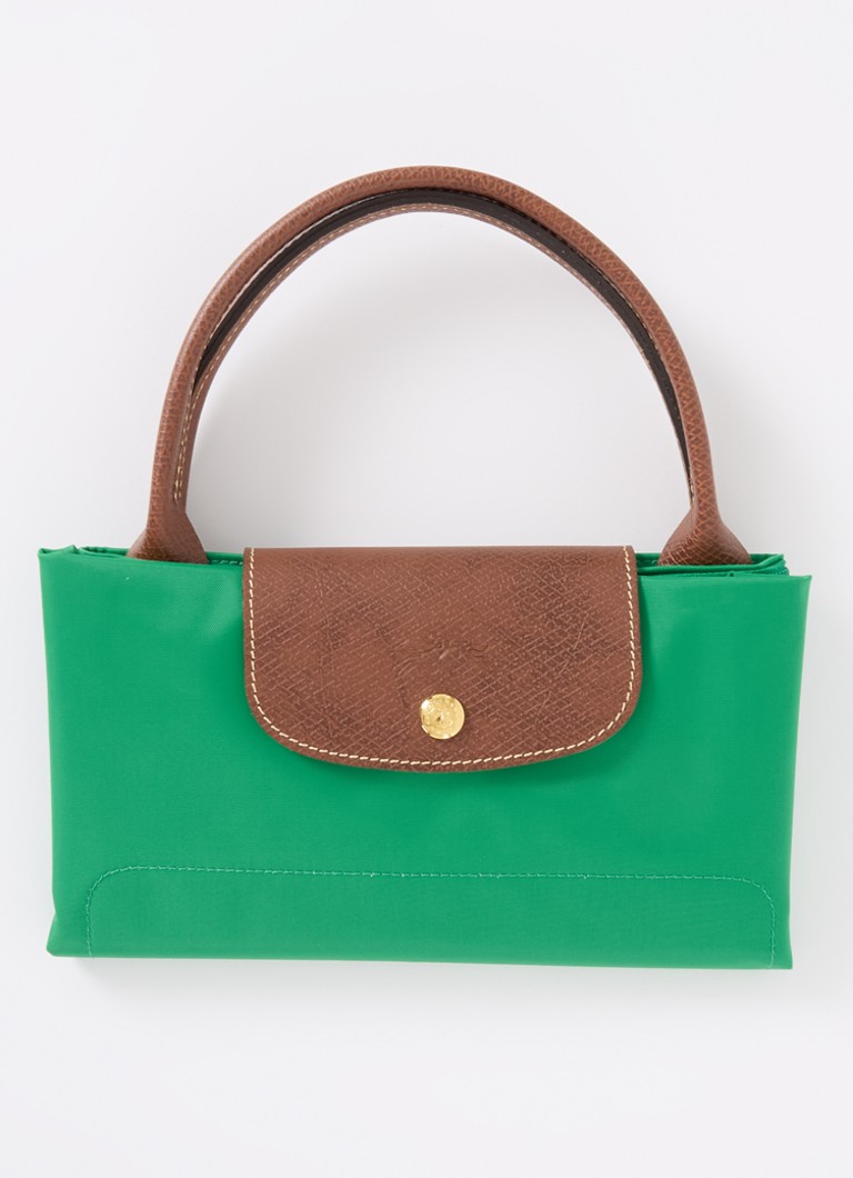 Geantă Longchamp Le Pliage Original, mărimea M, cu detalii din piele.