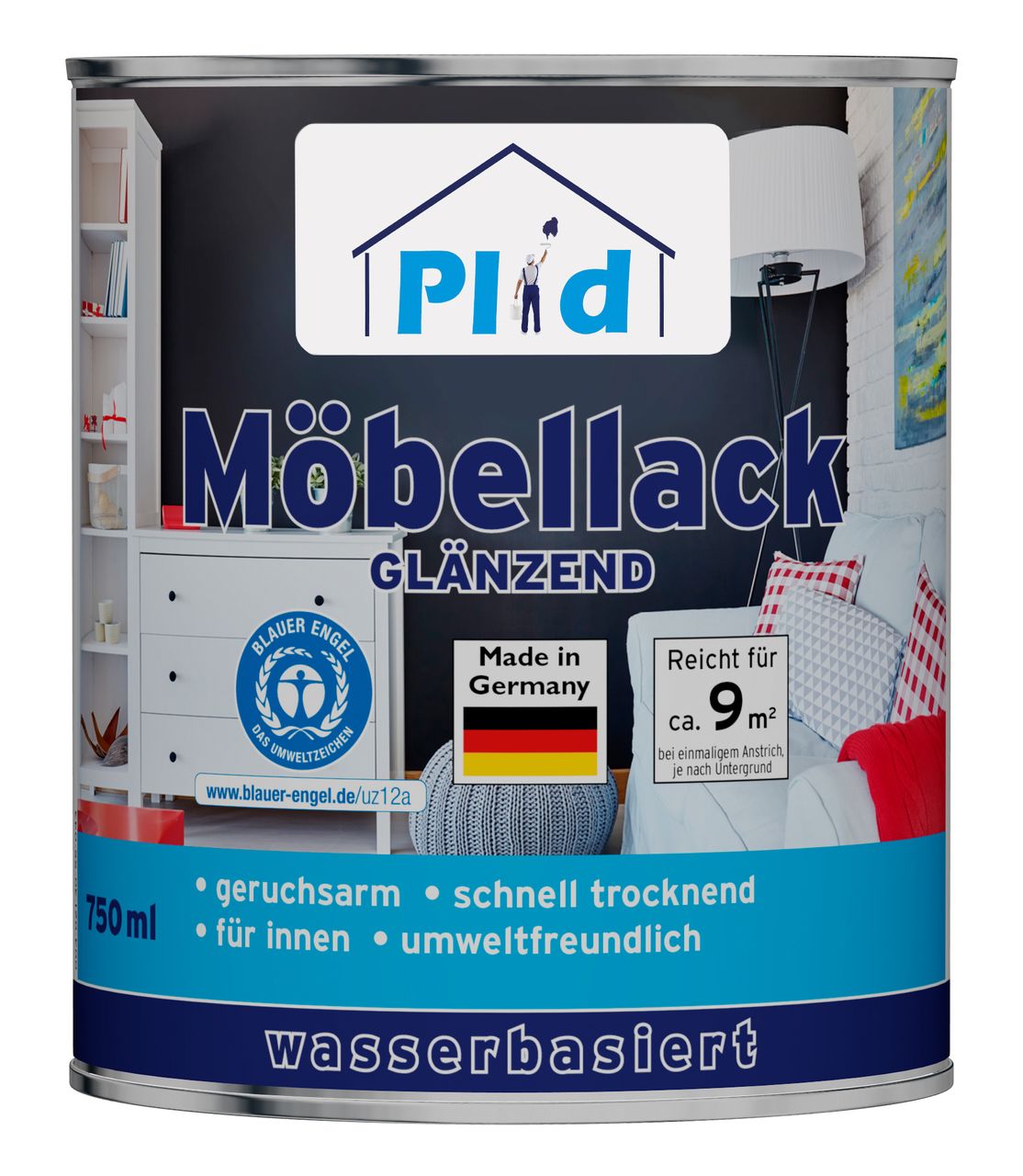 Plid Premium Möbellack Weisslack Türenlack Holzlack Spielzeugfarbe Weiß - Glänzend