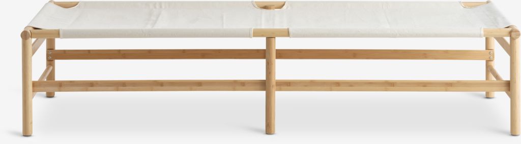 FRYDENDAL FRYDENDAL Schlafsofa 196x72 beige Stoff/Bambus