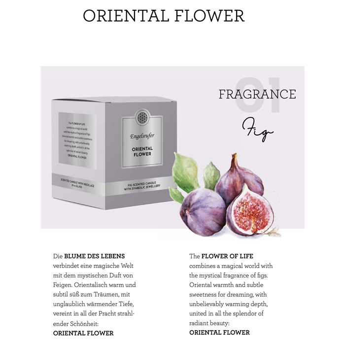 Schmuckkerze Oriental Flower mit Kette Lebensblume