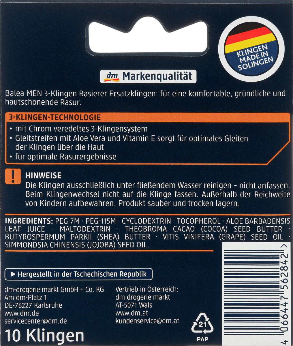 Rasierklingen, 3-Klingen Rasierer, 10 St