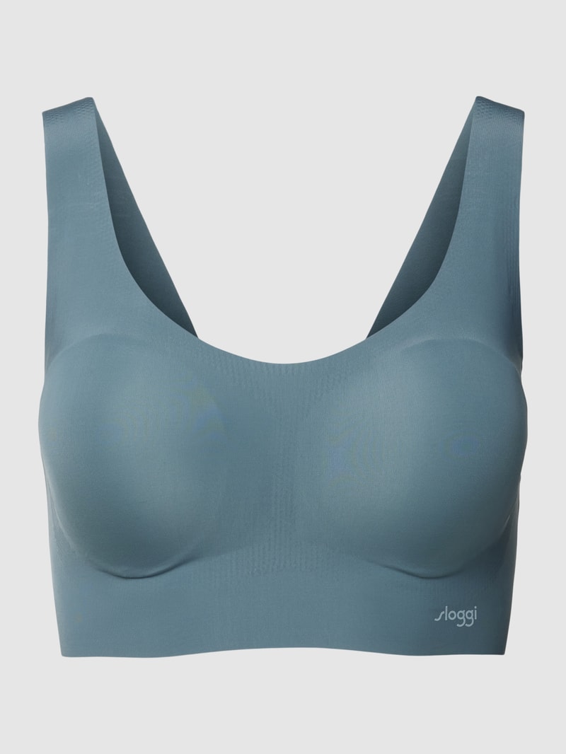 Bralette mit Label-Detail Modell 'Feel' in dunkelblau
