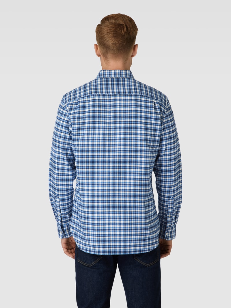 Freizeithemd mit Button-Down-Kragen in marineblau