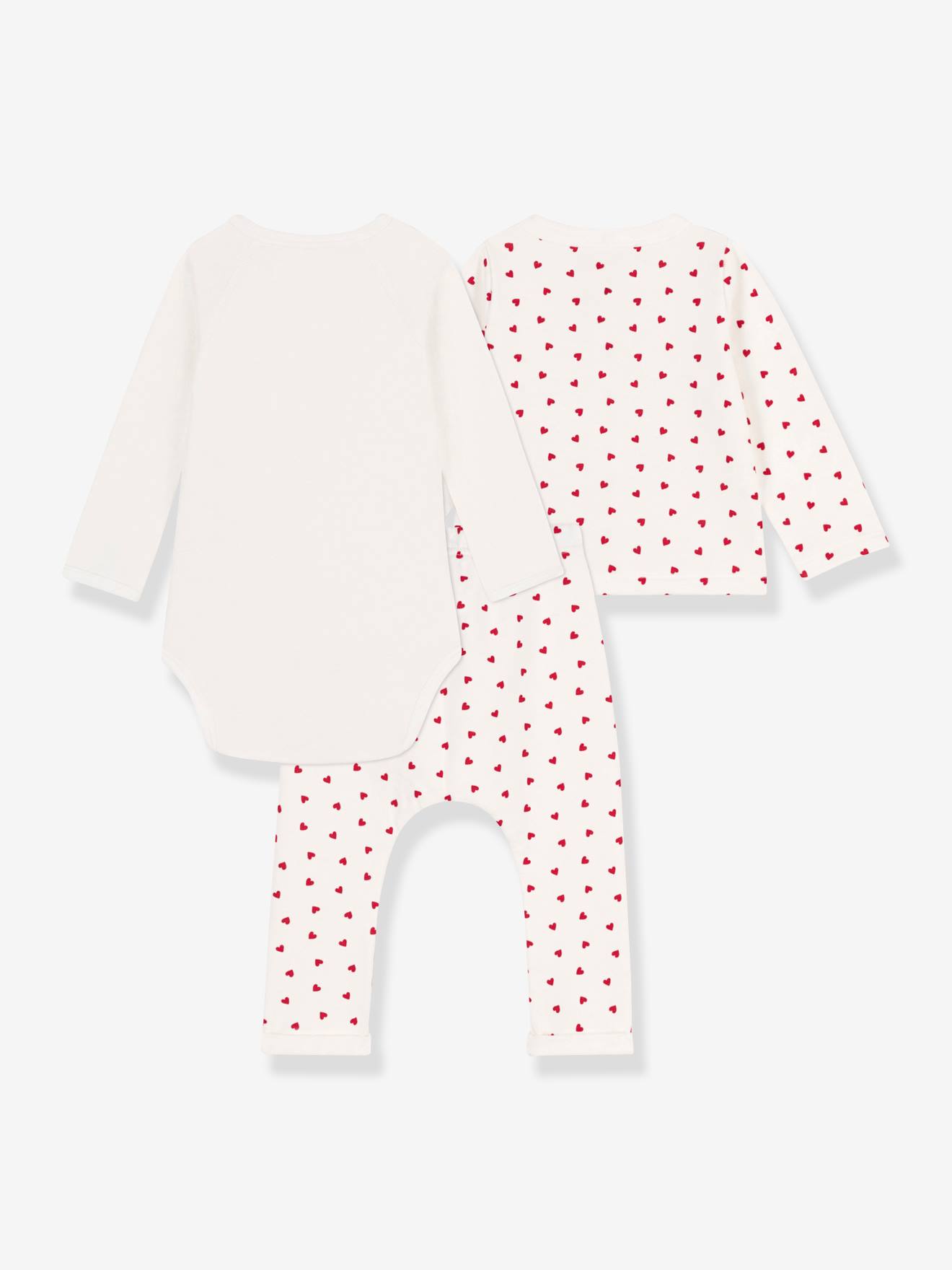 Ensemble naissance en coton bio PETIT BATEAU blanc