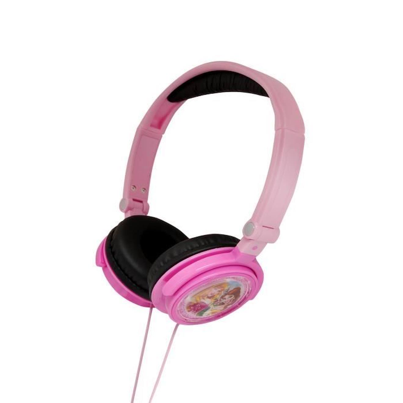 Casque stéréo filaire pliable pour enfants avec limitation de volume d'écoute DS Princesses rose