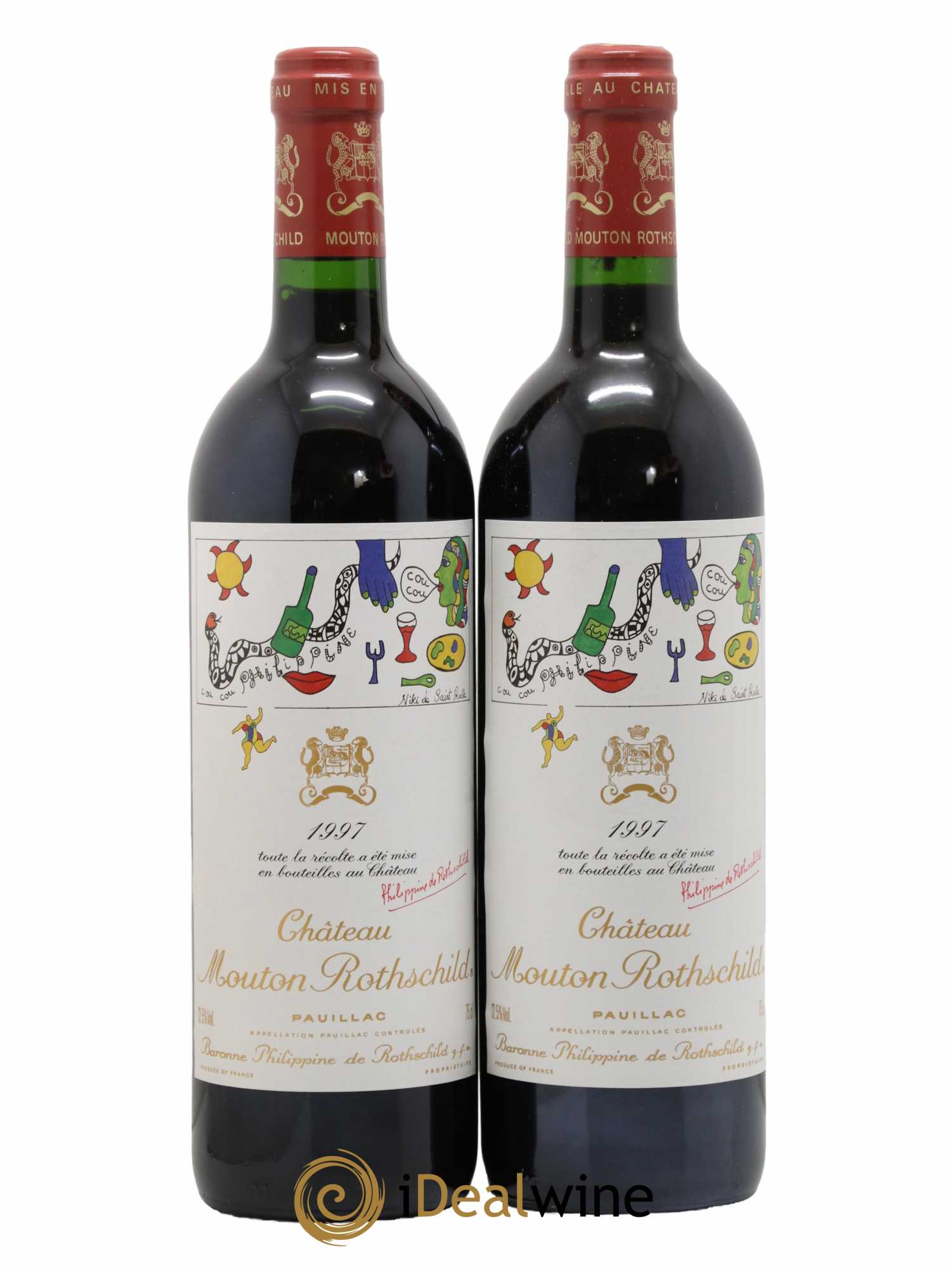 Château Mouton Rothschild 1er Grand Cru Classé  1997 - Lot de 2 Bouteilles