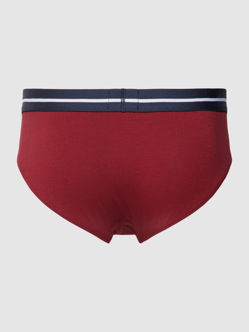 Slip mit elastischem Bund im 3er-Pack in bordeaux rot