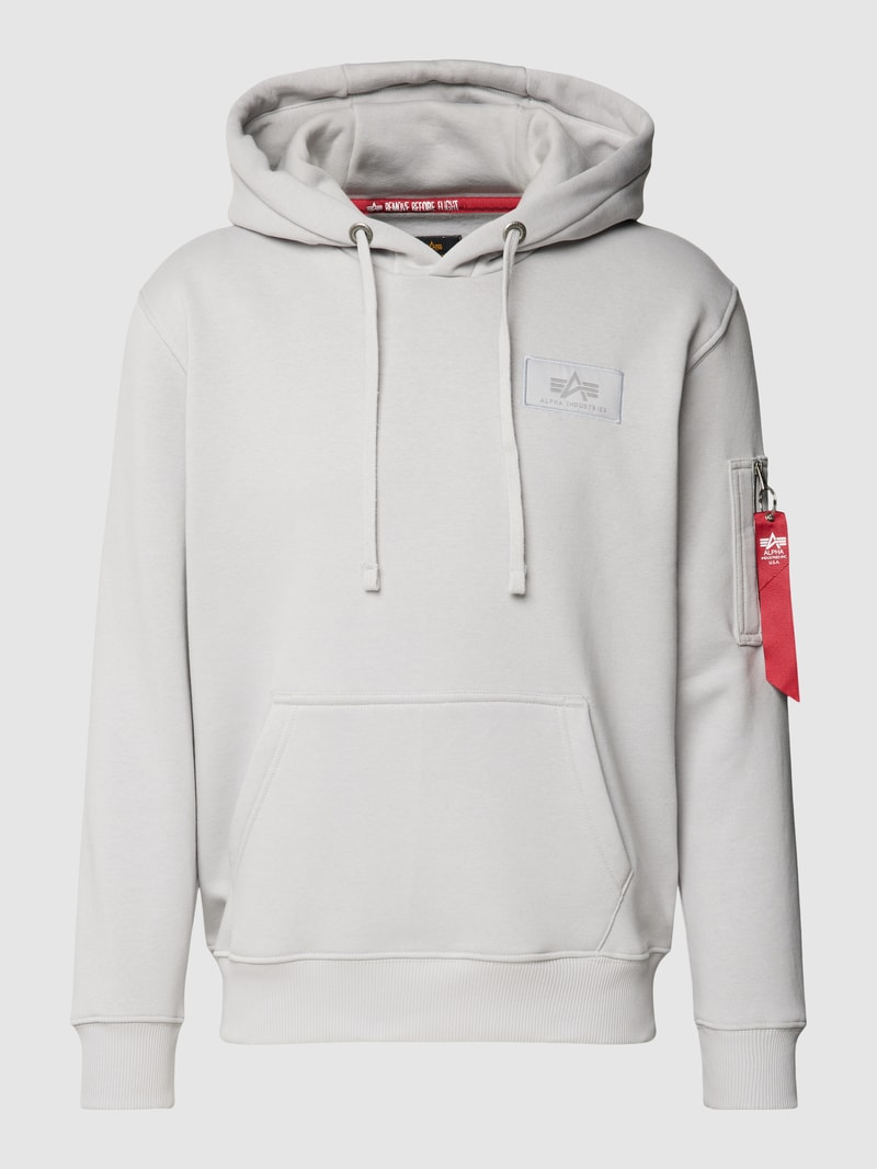 Hoodie mit Label-Applikation Modell 'X-FIT' in hellgrau