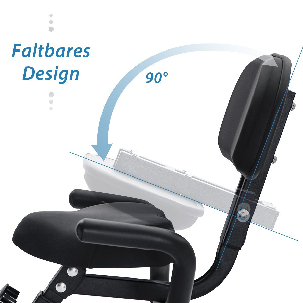 OKWISH Heimtrainer Magnetische klappbar Heimtrainer mit 10 Widerstandsstufen (Fitnessbike 3-in-1 X-bike mit LCD-Bildschirm und Handpulssensoren inkl)