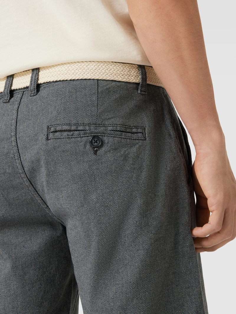 Bermudas mit Stoffgürtel Modell 'NEBRASKA' in anthrazit