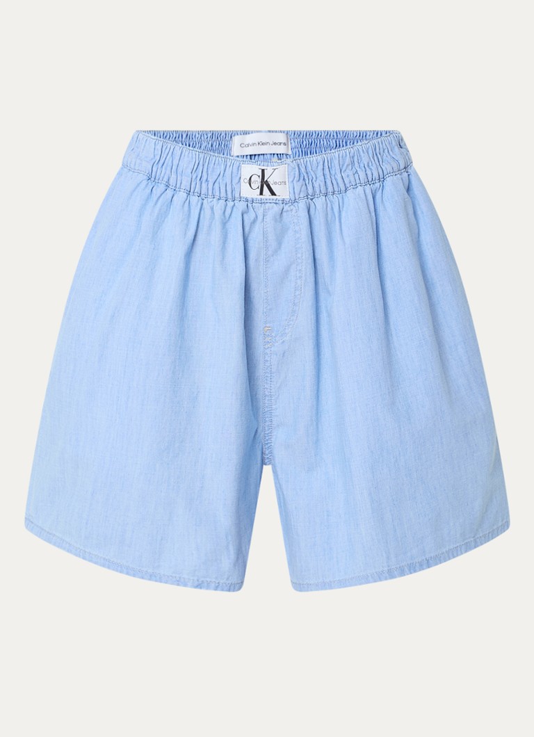 Pantaloncini in chambray a vita alta e vestibilità ampia di Calvin Klein