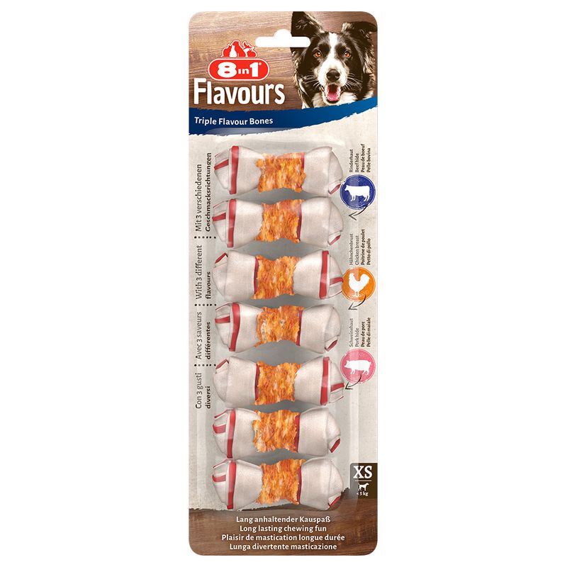8in1 Triple Flavour Kauknochen XS