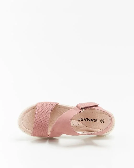Sandales compensées aspect nubuck