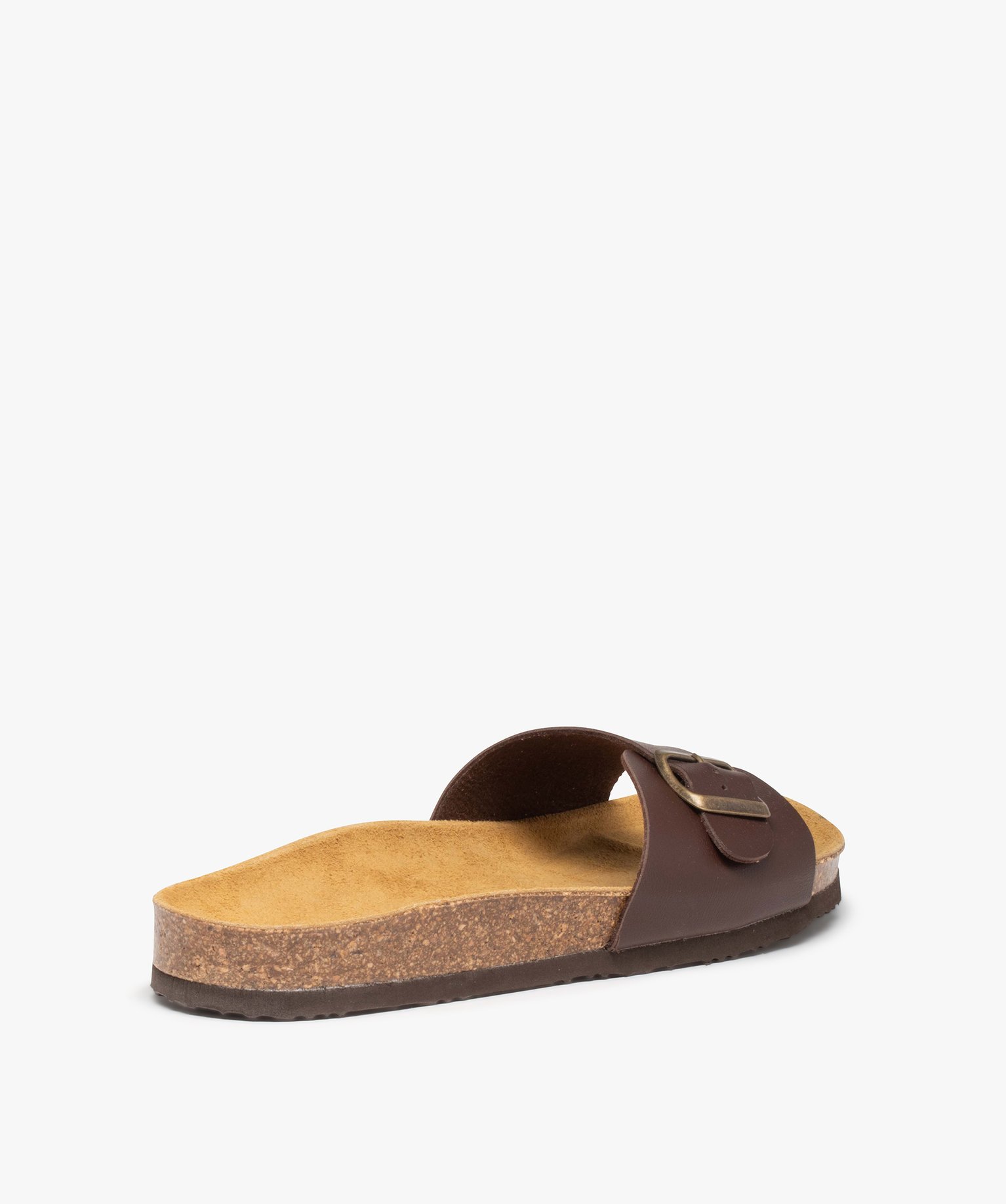 Sandales homme avec large bride à boucle marron | GEMO