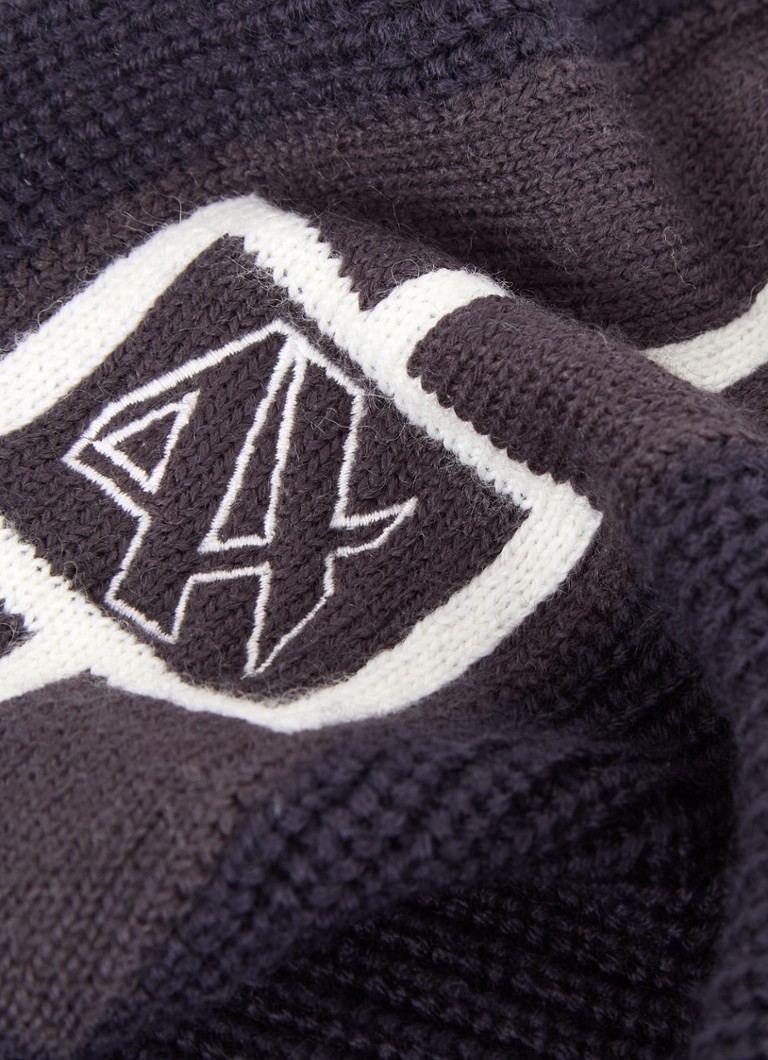 Armani Exchange vilnas maisījuma šalle ar izšuvumu no logotipa 190 x 25 cm
